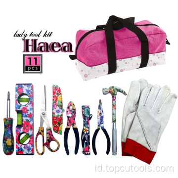 11PCS Lady Kit dalam Tas, Dicetak Bunga